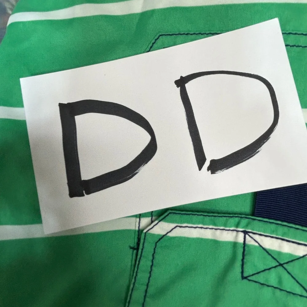Vineyard Vines‎ Board Shorts Mens 38 Green Navy Striped Swim Trunks Preppy Beach